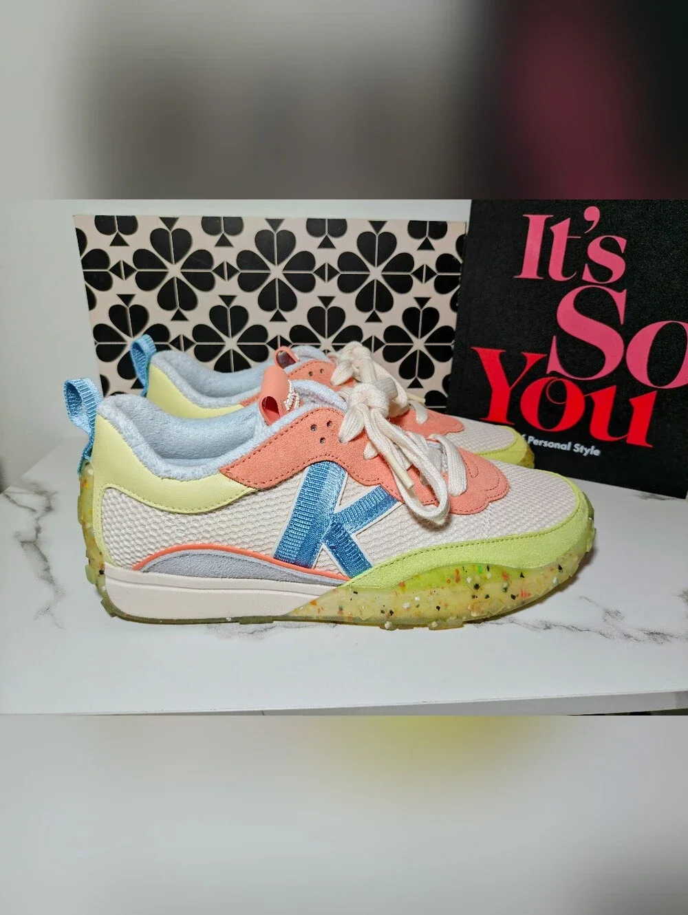 Kate Spade K As In Kate Runners Melon Ball Colorblocked Mesh w/ Suede Accents